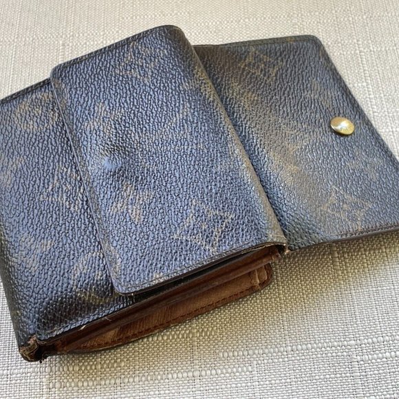 Vintage Louis Vuitton Wallet Card Holder Brown Leather Trifold Purse Made France - Picture 8 of 12